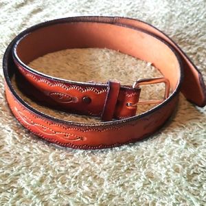Hand made leather belt size 34